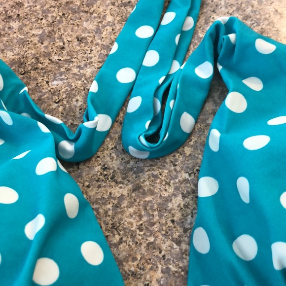 Vintage Elle Bikini 2 piece Swim Size 8 Polka Dot Teal (?) & White - Picture 15 of 17